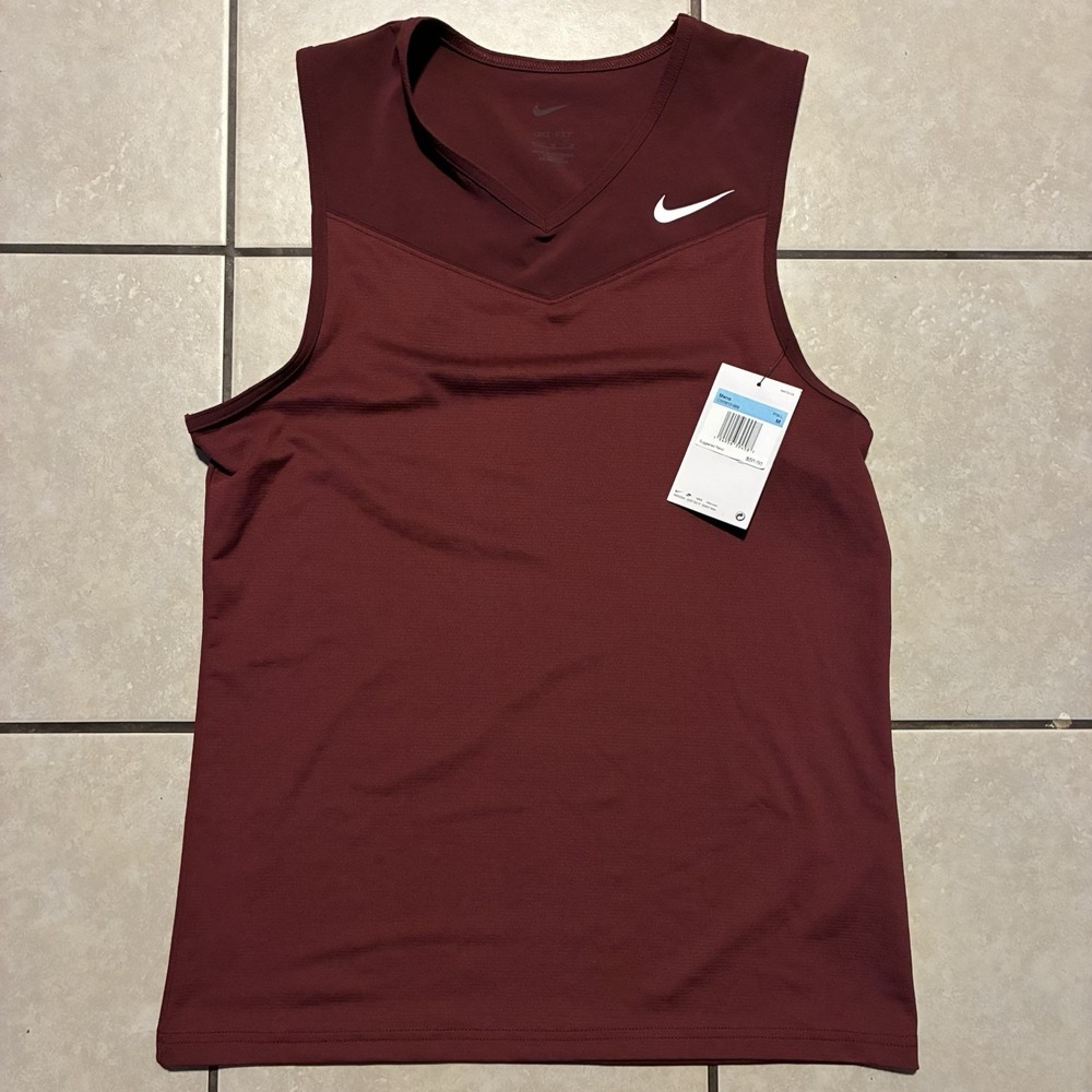 Nike Dri-FIT Stock Vapor Football Tank Top Mens M CW3910-669 Maroon $50 NEW